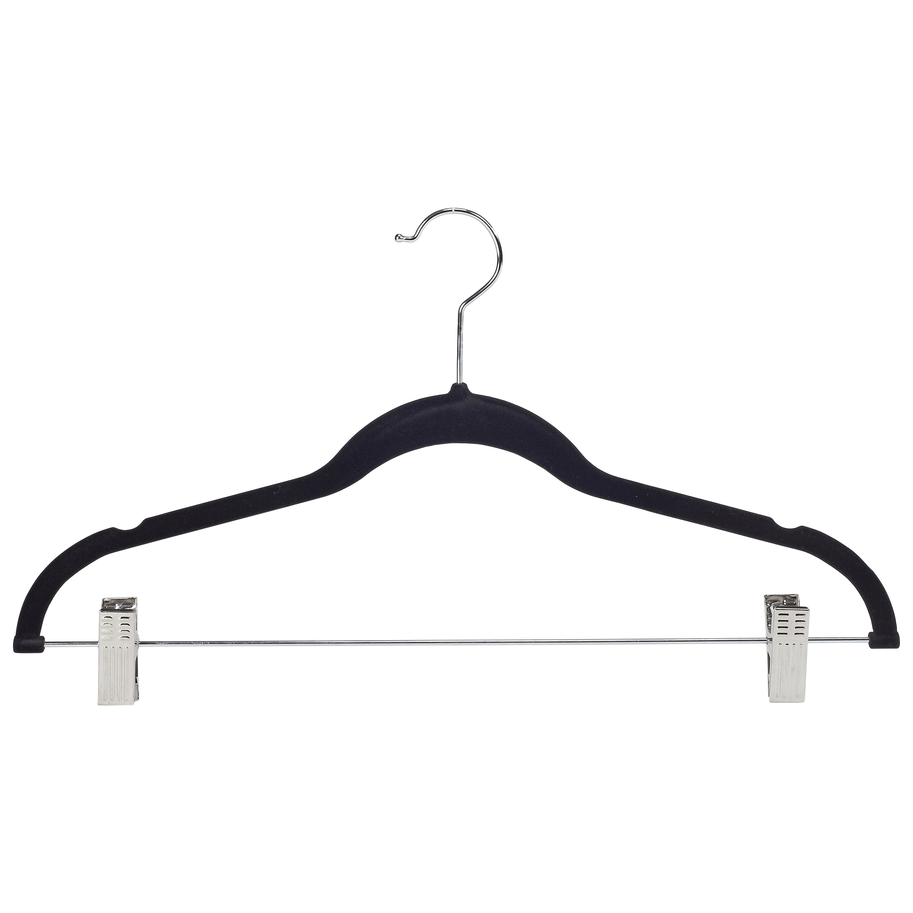 Simplify 120 Pack Velvet Skirt Hangers with Clips, Adult Size, Black