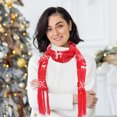 thumbnail image 3 of 1pc Navidad bufanda de lana tejida alce copo de nieve decoración bufanda chal cuello pañuelo para la cabeza, 3 of 7