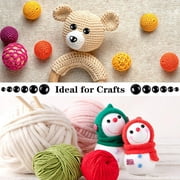 Yirtree 100pcs Plastic Safety Eyes Craft Doll Eyes, Black Safety Eyes for Amigurumi, Puppet, Plush Animal and Teddy Bear