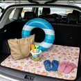 thumbnail image 2 of HUISEFOR Pink Bow Pumpkin Car Trunk Mat 29" x 39" Scratchproof All Weather Trunk Protection Cargo Liner Non-Slip Cars Accessories Easy to Install for Cars, SUVs, 2 of 7