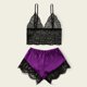 thumbnail image 5 of Gibobby Ropa sexy de mujer para sexo Lencería para mujer, enterizo de peluche con entrepierna a presión(Morado, M), 5 of 5