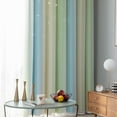 thumbnail image 4 of TFixol Rideau 2 Pcs Dégradé Simple à Étoiles Ajourées Double Couche Occultant Chambre Salon Rideau Isolant, 4 of 6