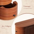 thumbnail image 4 of Walsunny Solid End Table with 3 Drawers, Narrow Sofa Side Table with Storage, Vintage Slim Bedside Table Curved Wood Side Table for Living Room, Entryway, Bedroom, Cherry Finish, 4 of 7