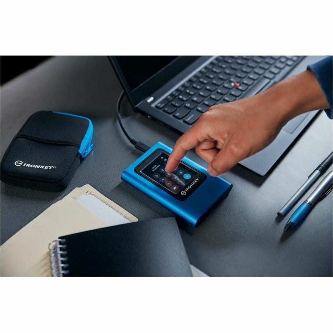 Kingston 7.6TBGB IronKey Vault Privacy 80 XTS-AES 256-bit Encrypted External SSD with Intuitive Touch Screen and Multi-Password Protection