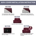 thumbnail image 7 of Unique Bargains 1-Piece Solid Transitional Stretch Slipcover Burgundy Armchair, 7 of 7
