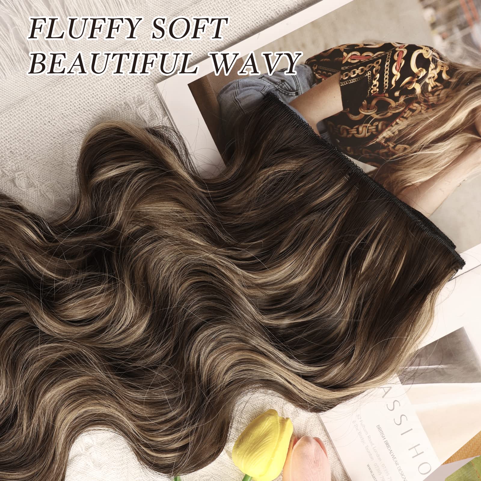 MORICA Clip in Hair Extension 20 Inch Dark Brown Mix  display picture 3
