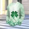 thumbnail image 3 of Ceisia Men's Loose Fit Waffle Knit Sweatshirt - St. Patrick's Day Glittery Festive Print Green S Gifts, 3 of 5