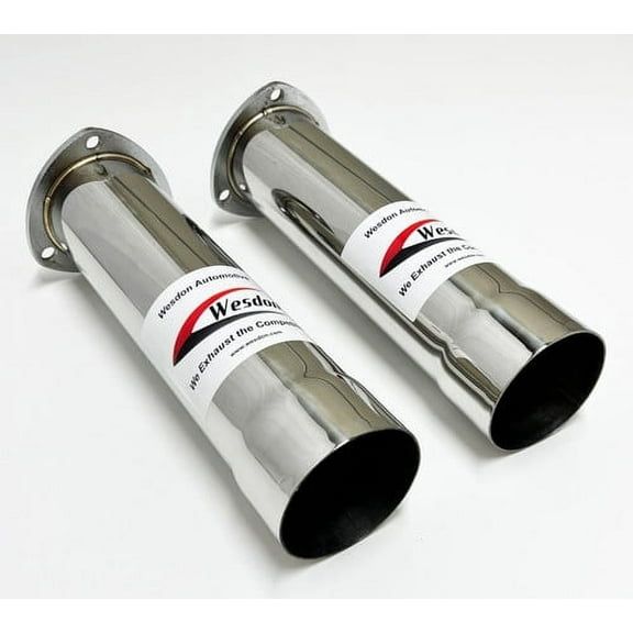 SS Header Collectors 3.00 inch Flange to 3.00 Inch ID Outlet WHC300-300-SS 304 Polished Stainless Steel Pair of Wesdon Collectors