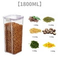 thumbnail image 5 of Daiosportswear 1PC 4x4.0x2.6-9.6in Dry Storage Jar Food Storage Container,Plastic Airtight Transparent Stackable,460-1800ml for Grains Barley Nuts Candy Snacks Kitchen, 5 of 5