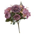 thumbnail image 2 of Flores de peonía artificiales Colco ramo nupciales estilo retro violeta, 2 of 8