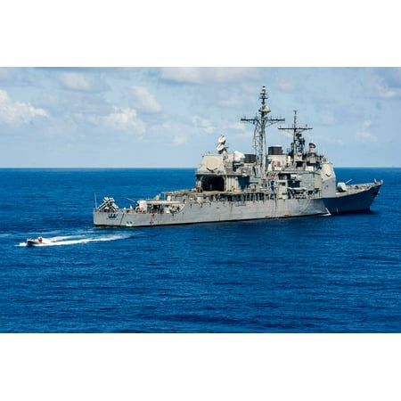 LAMINATED POSTER Sailors assigned to the guided-missile cruiser USS Mobile Bay (CG 53) conduct small boat operations. Poster Print 24 x (Best Small Cruiser Boat)
