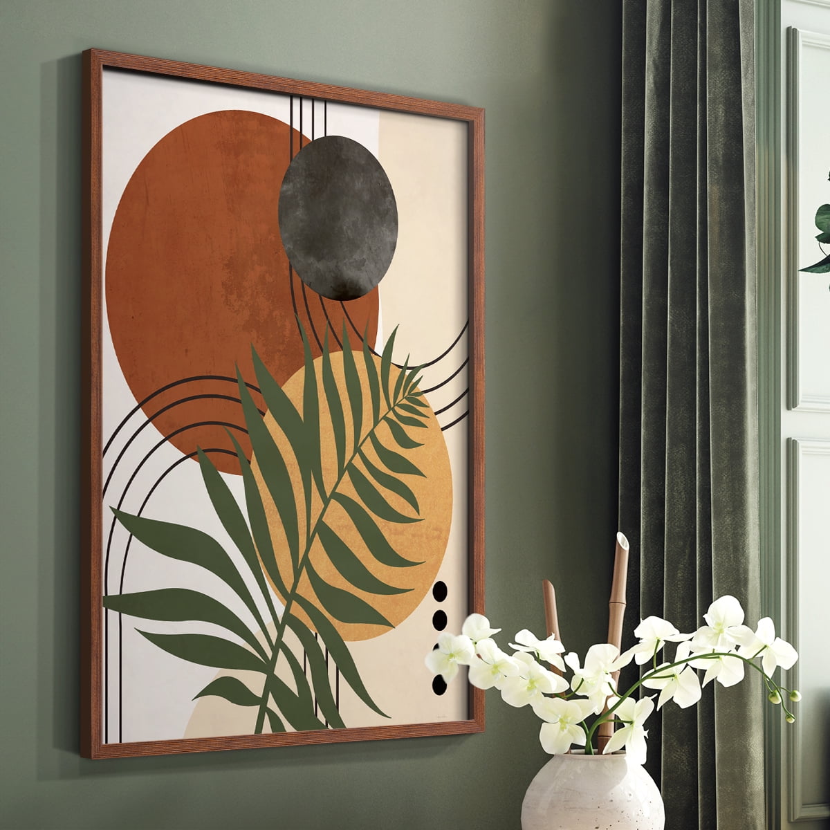 Contemporary Palm I in Paper Solid Wood 11 x 14 Framed Print