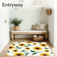 thumbnail image 3 of ODIKA 6'x9' Machine Washable Non-Slip Area Rug, Blooming Sunflower Garden Bath with Vibrant Petals Design High Traffic Rug, Yellow, 703414, 3 of 7