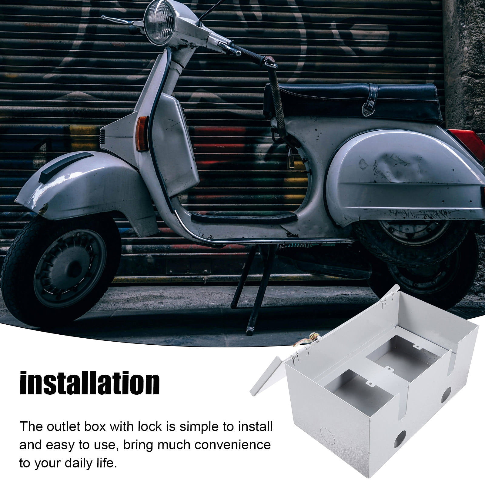 Tineasur 1 Set of Outdoor Electrical Box with Lock Stainless Steel Weatherproof Design for Chargers