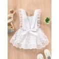 thumbnail image 4 of Baby Girls Summer Romper, Plain Floral Lace Embroidery Skirt Layered Adjustable Straps One-Piece, Snap Triangle-Bottom Jumpsuit, 4 of 9