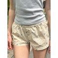 thumbnail image 5 of Musuos Women's Summer Mini Shorts Casual Loose Fitting Elastic Waist Floral/Stripe/Plaid Short Pants, 5 of 7