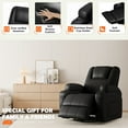thumbnail image 4 of Furmax 360° Swivel Rocking Chair Power Massage Recliner With nursing Needs Oversized Furniture For Living Room,,PU Black, 4 of 7