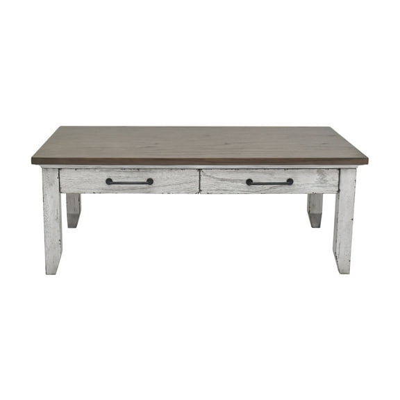 Steve Silver Bear Creek Rustic Ivory and Honey Finish Cocktail Table