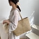 thumbnail image 5 of Bolsa grandes tejidos de paja de playa para mujer de mano de compras de hombro de Color puro Sywqhk Para Estrenar, 5 of 9