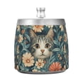 thumbnail image 7 of Yayeee Ashtray with Lid for Cigarette Smokeless Stainless Steel Home Ash Holder, Flowers Cat, 7 of 7