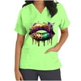 thumbnail image 2 of QIPOPIQ Women's All Over Print, V-Neck Scrub Top with Pockets - Comfortable Work Uniform Clearance, 2 of 6