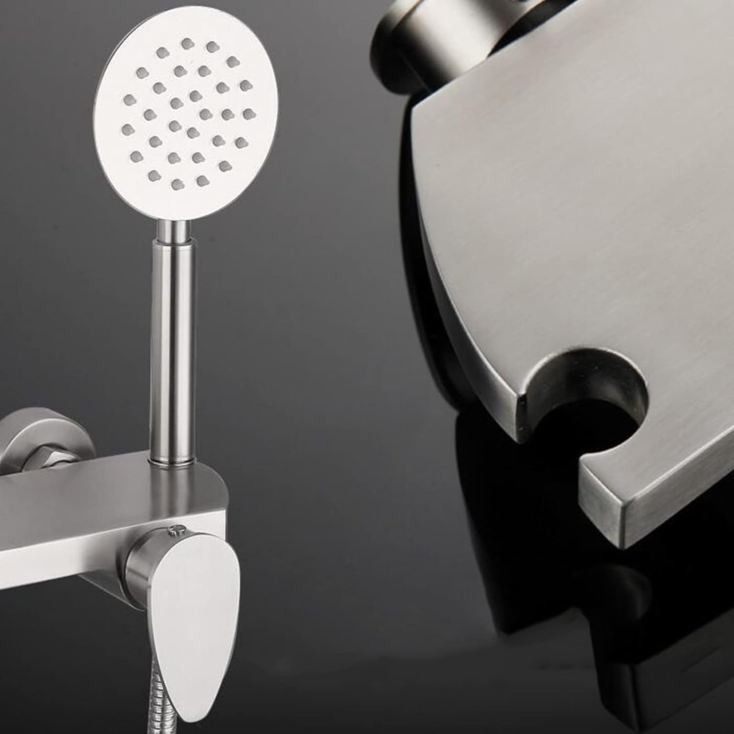Bathtub Faucet with Shower Hand Sprinkler Hot and Cold Water Stainless Steel Bathroom Faucet Brushed