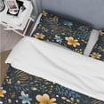 thumbnail image 4 of Designart "Galactic Floral Enigma" Blue Floral Bedding Covert Set - Cottage Bed Set With 2 Shams, 4 of 5