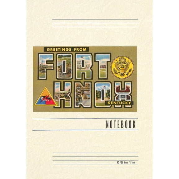 Vintage Lined Notebook Greetings from Fort Knox, Kentucky, (Paperback)