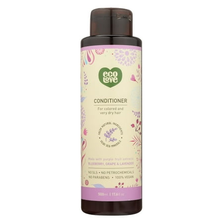 Ecolove Conditioner - Purple Fruit Conditioner For Colored And Very Dry Hair - Case Of 1 - 17.6 Fl (Best Conditioner For Dry Colored Hair)