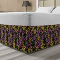 thumbnail image 1 of Floral Bed Skirt, Repeating Colorful Garden Art with Lilies, Elastic Bedskirt Dust Ruffle Wrap Around for Bedding Decor, 4 Sizes, Multicolor, by Ambesonne, 1 of 2