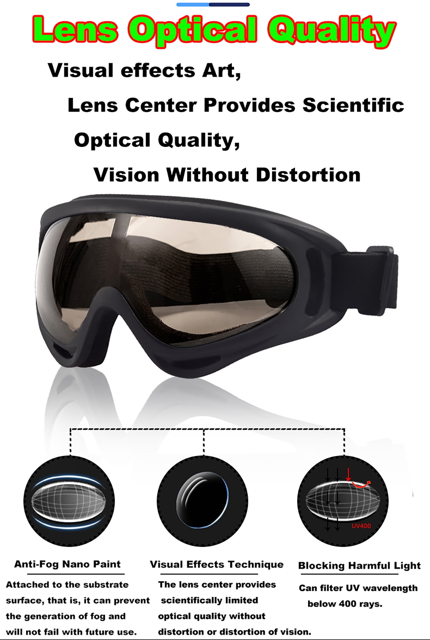 Motorcycle Photochromic Goggles Antifog Lens By Bertoni - Italy F120A - Foto 3