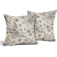 thumbnail image 4 of Gray Cream Flowers Pillow Covers 18x18 Inch 2 Packs Grey and Black Floral Throw Pillows Vintage Gray Chinoiserie Decorative Cushion Cover for Patio Furniture Sofa Bedroom Indoor/Outdoor Party, 4 of 7