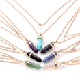 thumbnail image 3 of Creative Double Layer Necklace Fashion Hexagonal Column Moon Pendant Clavicle Chain Great Gift ForPurple, 3 of 5