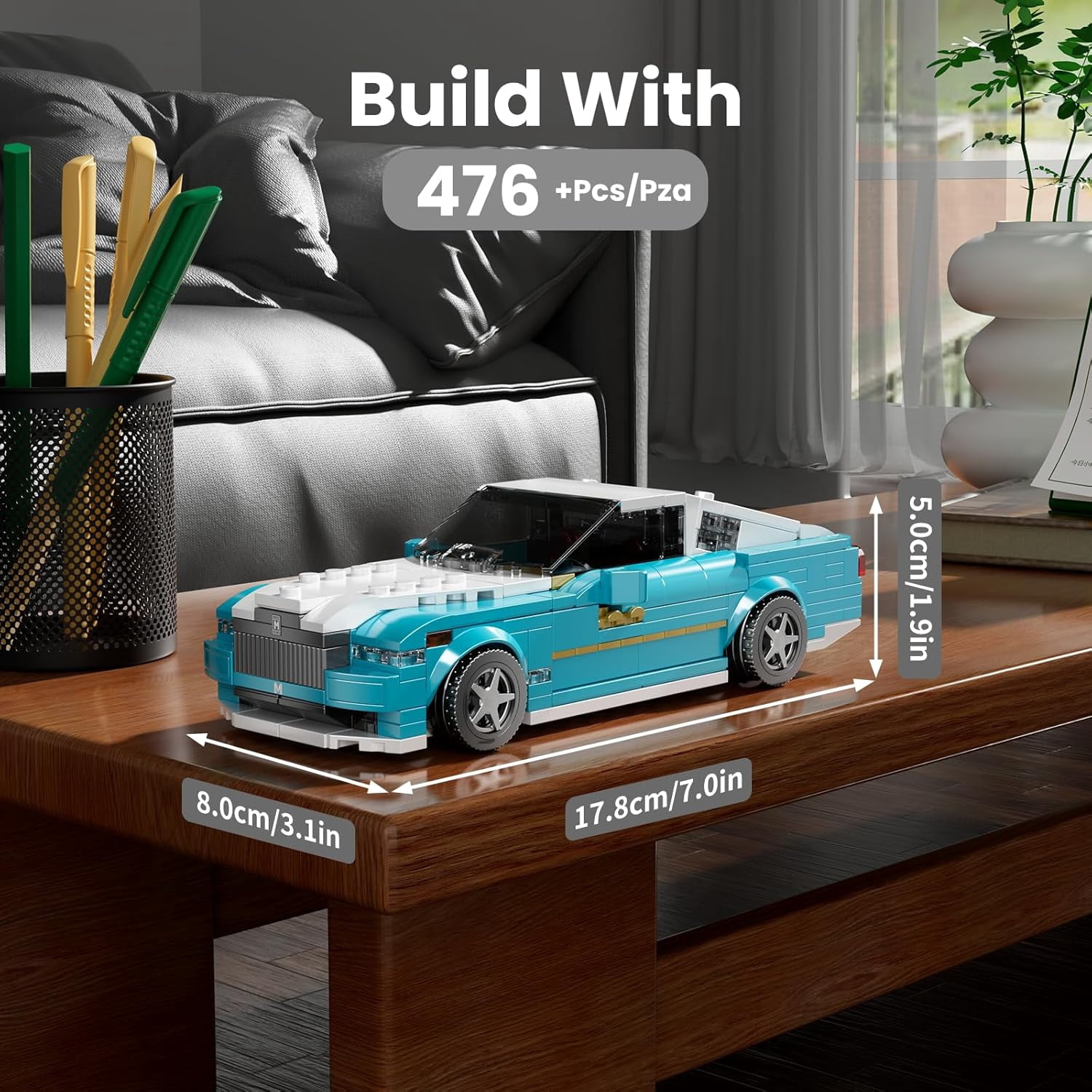 Speed Champion P80C Racing Car Building Kit with Acrylic Display Case, 27069 Collectible Model Car Kits, Building Blocks Kit Racing Toy Cars for Adult (451 PCS)