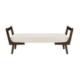 thumbnail image 5 of GZXS 52" Upholstered Chenille Bench in Beige, Mid-Century Modern Channel-Tufted Seat with Walnut Rubber Wood Frame, Easy Assembly, 5 of 8