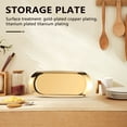 thumbnail image 3 of Metal Storage Tray Gold Oval Dotted Fruit Plate Small Items Jewelry Display Tray Mirror, 3 of 7