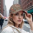 thumbnail image 7 of Artistic Mandala Baseball Cap – Ethnic Tribal Dad Hat Featuring Boho Vintage Sacred Pattern, Geometric Spiritual Abstract Design, 7 of 7