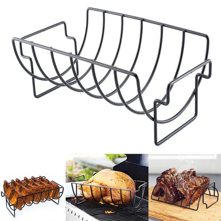 Muxika NEW Rib Rack Stand Non Stick Outdoor Grilling BBQ Chicken Beef Ribs