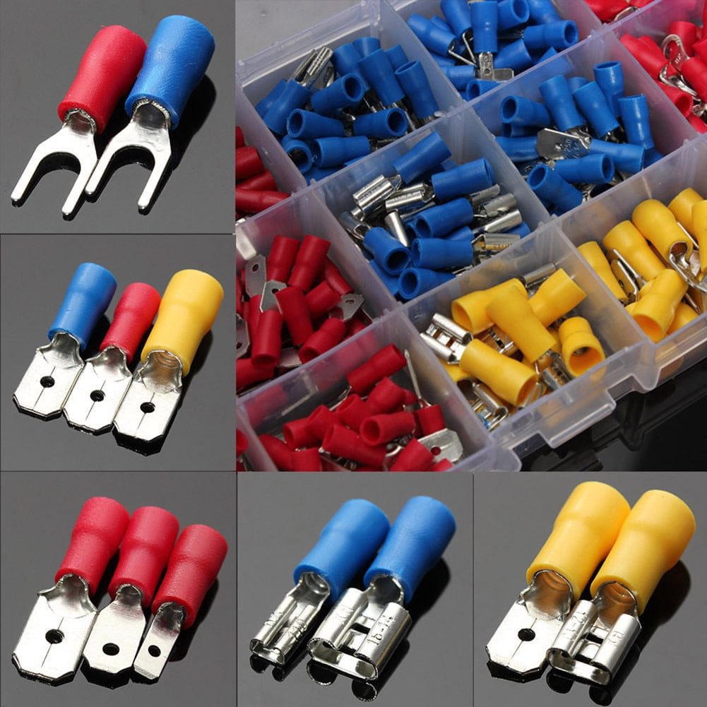 UK STOCK Assorted Car Electrical Wire Terminal Insulated Crimp Connectors Spade 