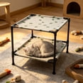 thumbnail image 5 of huayou Avocado Cartoon Print Double Tier Raised Pet Bed, Skin Friendly Washable Replacement Cover, Decoration, for Under 10kg Cat Dog Indoor Floor, 19.69x19.69x17.71 inch, Light Khaki, 5 of 6