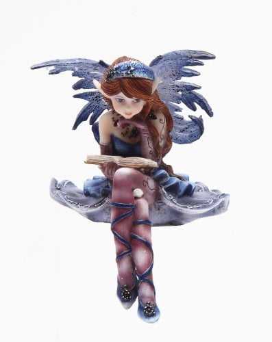 7 Inch Green Winged Fairy with Magical Unicorn Statue Figurine 