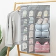thumbnail image 4 of AnuirheiH Closet Hanging Organizer with Mesh Pockets & Rotating Metal Hanger,Dual Sided Wall Shelf Wardrobe Storage Bags,Non-woven Space Saver Bag for Bra Underwear Underpants Socks(24 Pocket), 4 of 5
