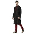 thumbnail image 3 of Ethnix Men's Indian Embroidered Mandarin Collar Festive Kurta Tunic Pajama Set; Black; XS, 3 of 3