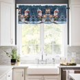 thumbnail image 3 of Christmas Snowman Kitchen Curtains and Valances Set, Gnome on Blue Snowy Night Rod Pocket Window Valance 18 Inch Window Curtain Panels for Living Room Bedroom Laundry, 27.5x24in, 3 Pieces, 3 of 7