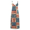 thumbnail image 5 of Cmfcve 4th of July Patriotic Dresses Star-Spangled Printed Bohemian Beach Dresses Sleeveless V-neck Summer Flowy Maxi Dress, 5 of 5