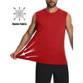 thumbnail image 3 of Camiseta sin mangas Cotrasen para hombre, UPF 50+, camiseta de baño sin mangas, color rojo XL, 3 of 6