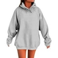 thumbnail image 2 of JUSLIO Waffle Womens Shirts Cotton Hoodies Sweatshirts with Pockets Long sleeve Sweatshirts Gray M, 2 of 5