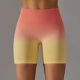 thumbnail image 6 of Rciityk Yellow Yoga Shorts for Women Tummys Control High Waist Biker Shorts Gradient Workout Butt Lifting Tights Women's Yoga Shorts, 6 of 7
