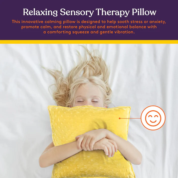 Special Supplies Sensory Vibrating Pillow - Pressure Activated Calm with 3 Modes, Voice Recording & Music - Textured Stimulation Bumps for Kids & Adults (Pink and Yellow)