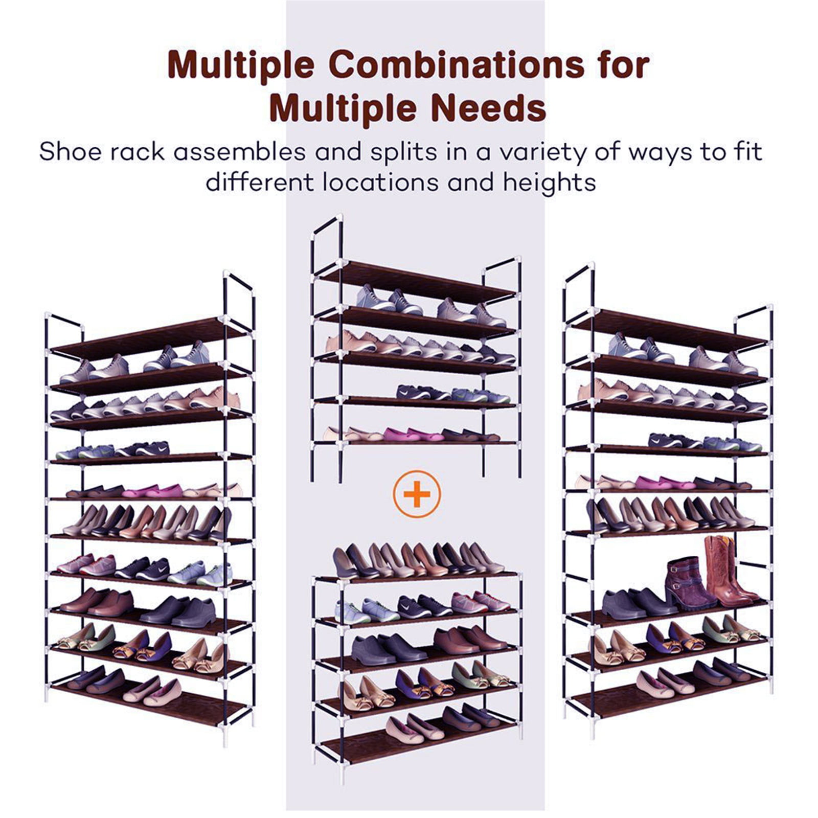 OUYEJ&F Shoes Rack,10 Tier Tall Shoe Rack - Narrow Shoe Rack